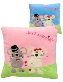 PLYŠ Polštářek myšky Love 25x25cm Just Married 2 barvy *PLYŠOVÉ HRAČKY*