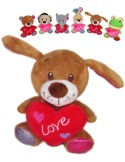 PLYŠ Zvířátko veselé se srdíčkem Love 14cm 6 druhů *PLYŠOVÉ HRAČKY*