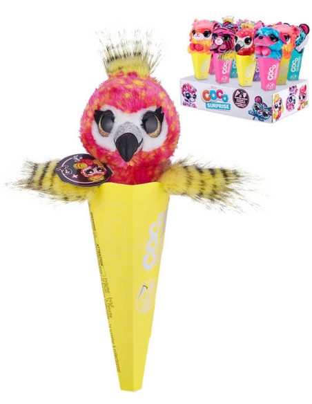 EP Line PLYŠ Zvířátko plyšák Coco s překvapením 6 druhů neon v kornoutu