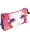 Školní holčičí penál Nebulous na zip 3 kapsičky 23x13cm