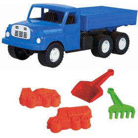 DINO Tatra T148 klasické nákladní auto 30cm modrá valník + pískový set 5ks