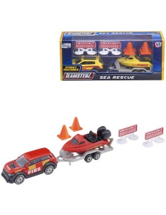 Teamsterz námořní záchranná služba set auto s přívěsem a člunem 2 druhy kov