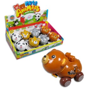 Medvídek na natažení jezdící na kolečkách 4 druhy plast