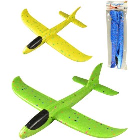 Letadlo soft házecí polystyrenové 34cm různé barvy na házení v sáčku