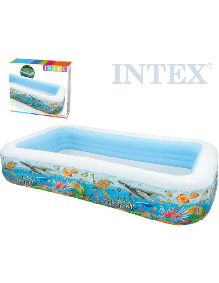 INTEX Bazén rodinný obdelník nafukovací 305x56x183cm mořský svět 58485