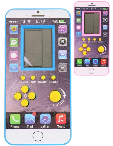 Hra digitální tetris Brick Game elektronická smartphone na baterie 4 barvy Zvuk