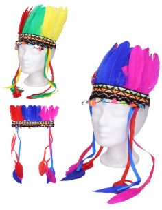 KARNEVAL Indián barevná čelenka 5 barev *KARNEVALOVÝ DOPLNĚK*