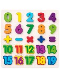WOODY DŘEVO Puzzle vkládací číslice na desce *DŘEVĚNÉ HRAČKY*