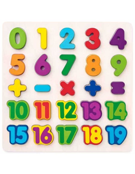 WOODY DŘEVO Puzzle vkládací číslice na desce *DŘEVĚNÉ HRAČKY*