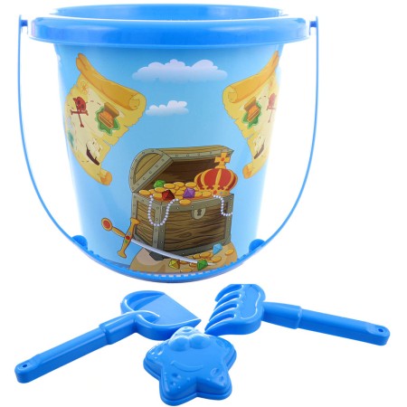 Pískový set kyblík 15cm s formičkou a 2 nástroji Pirát sada na písek 4ks
