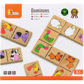 VIGA DŘEVO Hra domino domácí zvířátka *SPOLEČENSKÉ HRY*