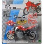 Motorka závodní k sestavení 18cm 3 barvy na kartě plast