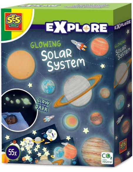 SES CREATIVE Explore Svítící planety dekorace nálepky svítící ve tmě