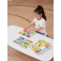 VIGA DŘEVO Vkládačka baby puzzle vkládací na desce doprava 7 dílků