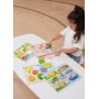 VIGA DŘEVO Vkládačka baby puzzle vkládací na desce doprava 7 dílků