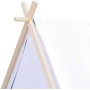 BINO DŘEVO Stan domeček bílo-šedý 125x92x95cm s okénkem pro děti