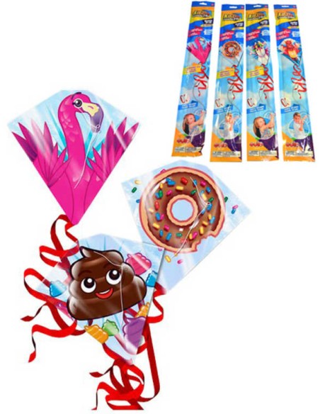 Drak létající s obrázkem 59x55cm plastový 8 druhů v sáčku