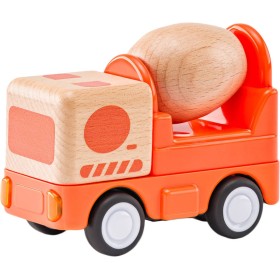 WOODY DŘEVO Auto baby míchačka na setrvačník na baterie Světlo Zvuk
