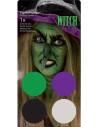 Make-up čarodějnice set 4 obličejové barvy + štětec malování na obličej