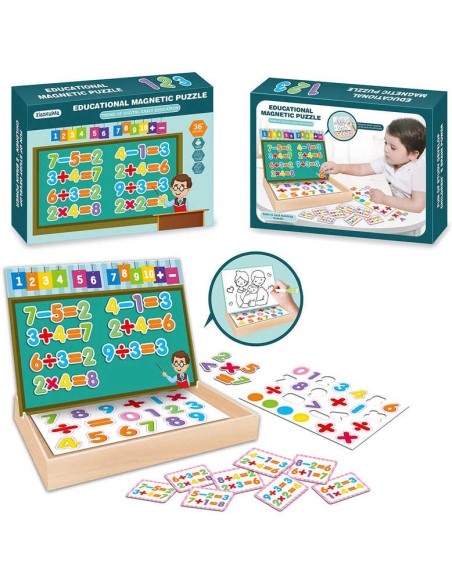 Puzzle edukační magnetické Číslice učíme se počítat v dřevěném boxu