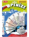 EFKO Peníze dětské CZ set na kartě (české koruny) bankovky a mince