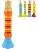 DŘEVO Píšťalka barevná trumpetka 12cm 4 barvy *DŘEVĚNÉ HRAČKY*