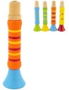 DŘEVO Píšťalka barevná trumpetka 12cm 4 barvy *DŘEVĚNÉ HRAČKY*