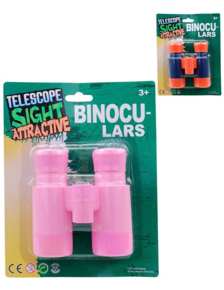 Dalekohled dětský holčičí triedr s kompasem 2 barvy plast na kartě