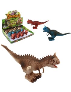 Dinosaurus pravěký ještěr skákací zvířátko na natažení 20cm plast 3 barvy