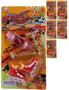 Skate s botami a koloběžkou na prst 6 druhů na kartě