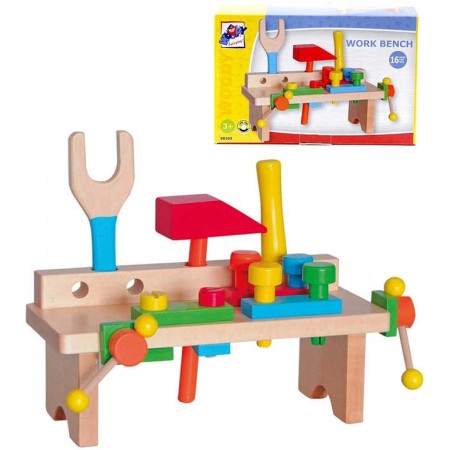 WOODY DŘEVO Ponk pracovní stůl zatloukací set s nářadím
