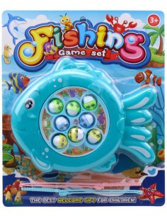 Hra malý rybář dětský rybolov ryba 23cm set 8 rybiček se 2 udicemi na baterie