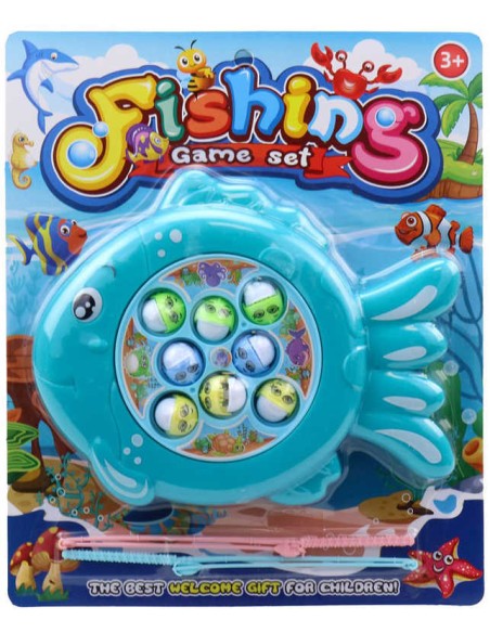 Hra malý rybář dětský rybolov ryba 23cm set 8 rybiček se 2 udicemi na baterie