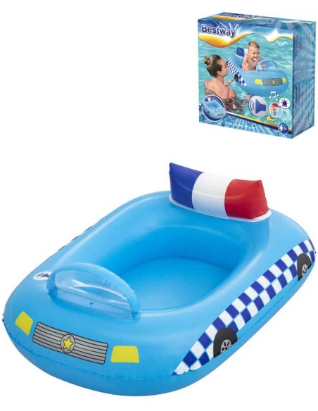 BESTWAY Člun nafukovací auto policie 97x74cm do vody na baterie Zvuk 34153