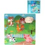 DŘEVO PUZZLE Vkládací různé druhy na desce 5 dílků s úchyty