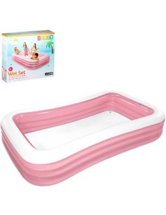 INTEX Bazén obdelníkový nafukovací Family 305x183cm růžový 58487