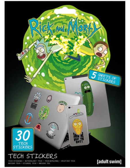 Samolepky technické Rick a Morty set 5 listů 30ks