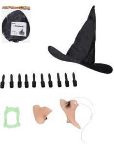 KARNEVAL Čarodějnice set klobouk s prsty a doplňky *KARNEVALOVÝ DOPLNĚK*