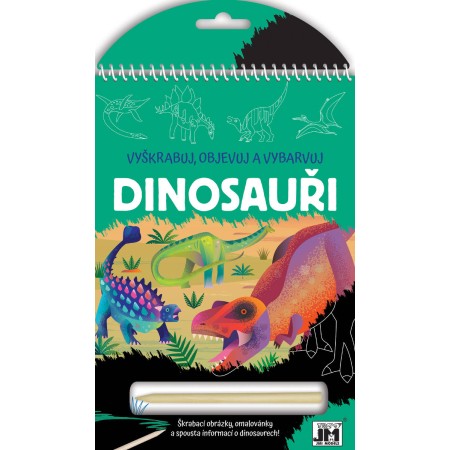 JIRI MODELS Vyškrabuj, objevuj, vybarvuj Dinosauři kreativní sešit