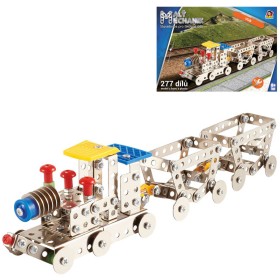 MALÝ MECHANIK Vlaková souprava 277 dílků kovová STAVEBNICE typu Merkur