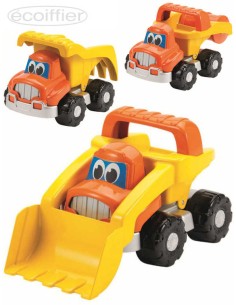 ECOIFFIER Baby autíčko stavební 23cm s očima různé druhy pro miminko