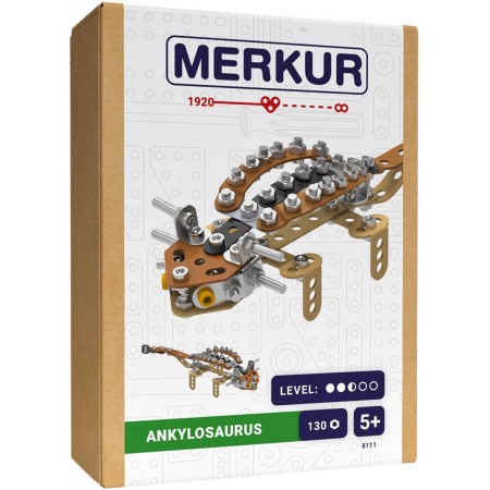 MERKUR F011 Dinosauři: Ankylosaurus 130 dílků *KOVOVÁ STAVEBNICE*