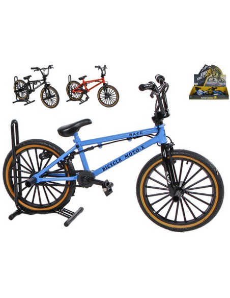 Kolo jízdní BMX free-style prstové 18cm set stojanem 3 barvy kov