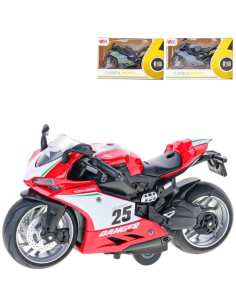 Motorka 14cm kovový motocykl 1:12 zpětný chod 3 barvy v krabičce